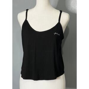 Pink VS Black Cami/Tank w/ Adjustable Straps White "Pink" Logo  Sz M, NWOT